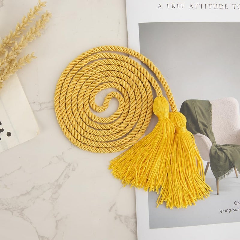 Cidenbio Graduation Cords Bulk 8 PCS Honor Cords for Graduation Ropes Gold Grad Cord 67" Long Braided Cord with Tassels Yellow Grad Accessories for Bachelor Master Honor Ropes for Decorations Bachelor Gown - Image 3